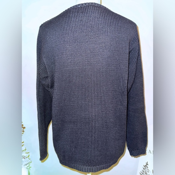 Jimmy Garcia hand loomed Floral Checkered Black Sweater. Size M - Picture 3 of 5